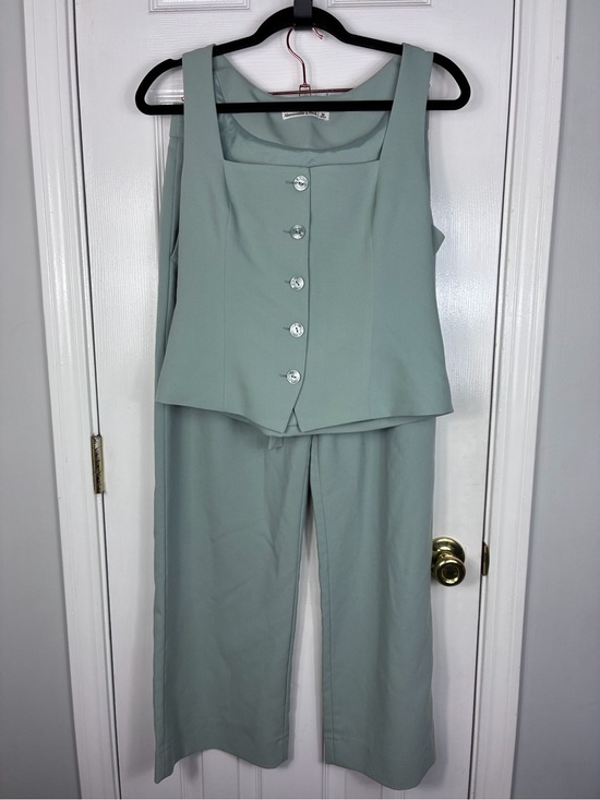 Abercrombie & Fitch Pants - Abercrombie & Fitch Mint Green Mara Tailored Vest Squareneck Set Top and Pants